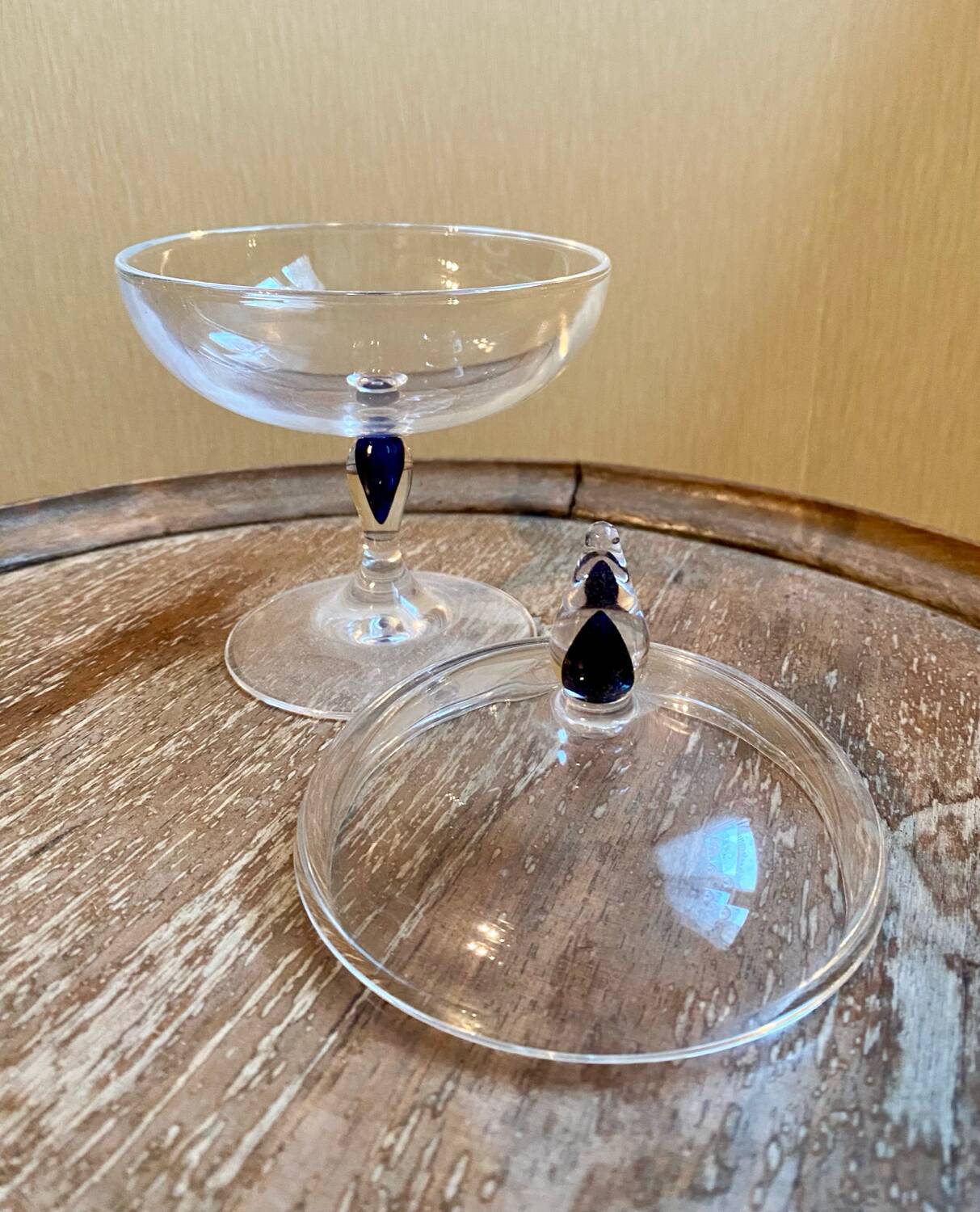 Decorative Sugar Bowl & Bonbonnière – Cristal d'Arques "Venice Sapphire"