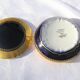 Limoges Porcelain Candy Oven Blue and Inlaid Gold - Diam 14cm