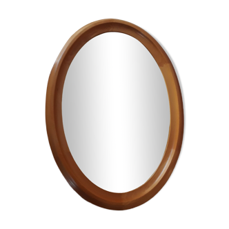 Oval mirror in beech 47 cm x 65 cm
