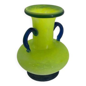 Vase années 70 en pâte de verre