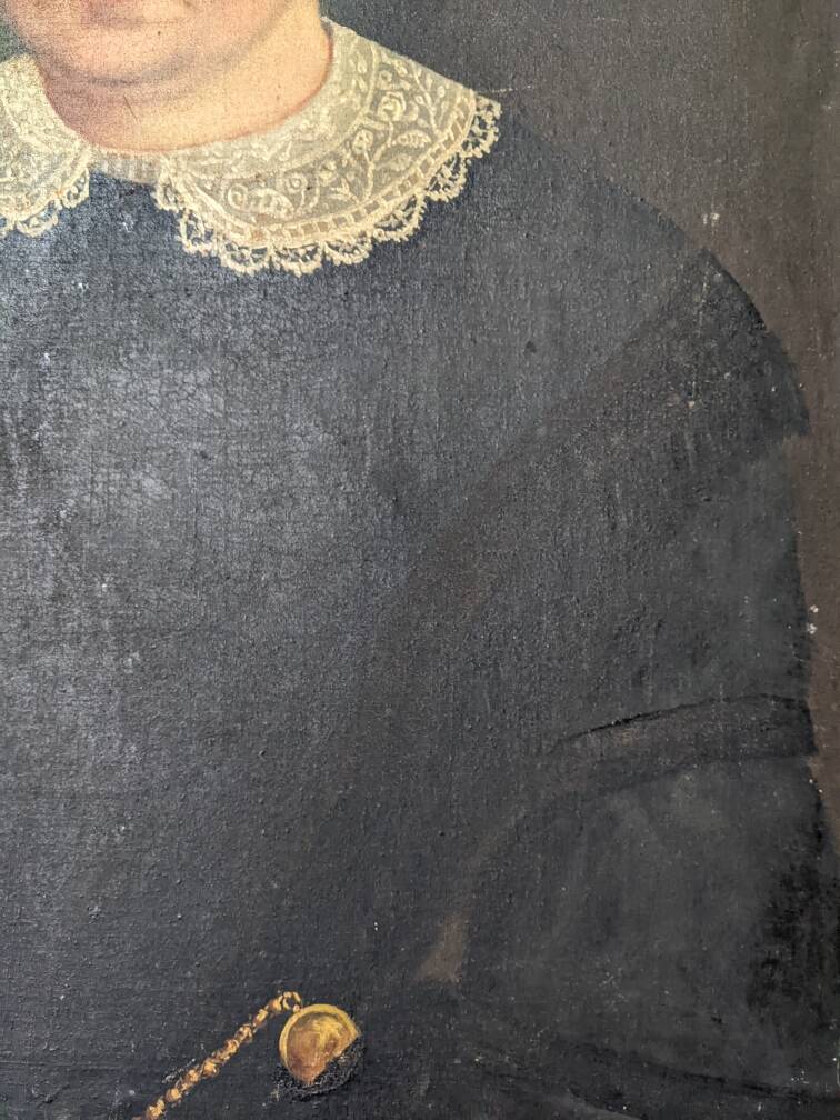 Antique painting vintage portrait bohemian countryside decoration oil on canvas