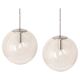 clear glass ball pendant chrome Limburg, Germany, 1970s