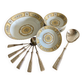 Service à dessert La S. Marco métal argenté et porcelaine