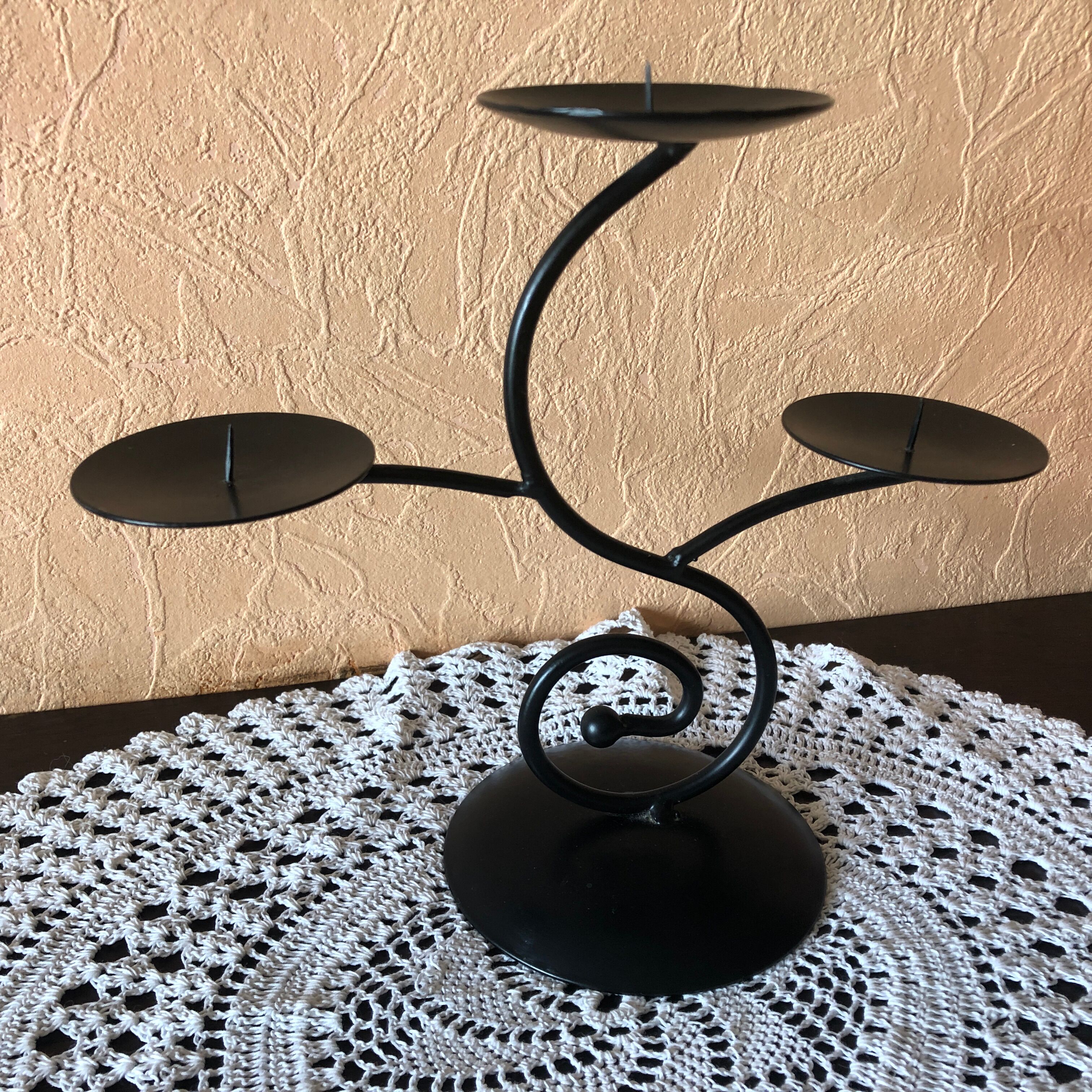Candlestick black 3 branches candlestick