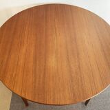 Extendable swedish round teak dining table