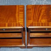 Vintage Georgian Style Walnut Bedside Tables, Set of 2