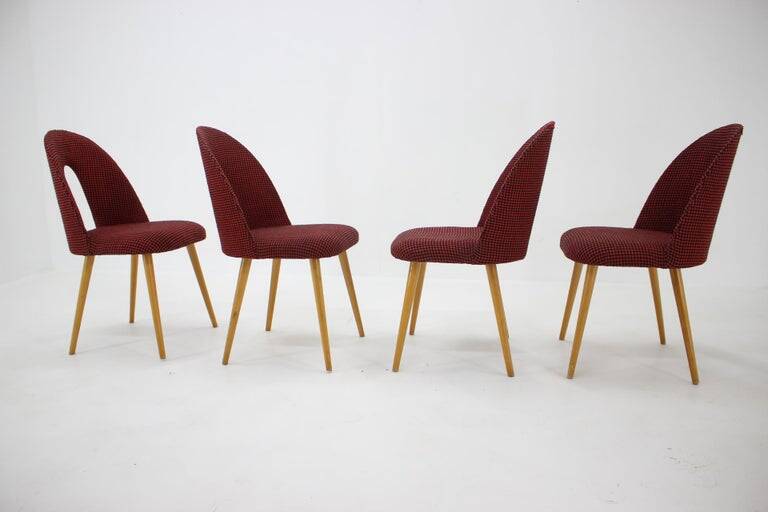 1960s Antonin Suman set of four dining chairs, Czechoslovakia