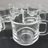 Set 11 cup vintage Duralex transparent glass