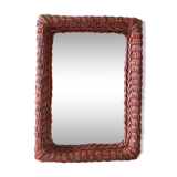 Vintage rattan wall mirror