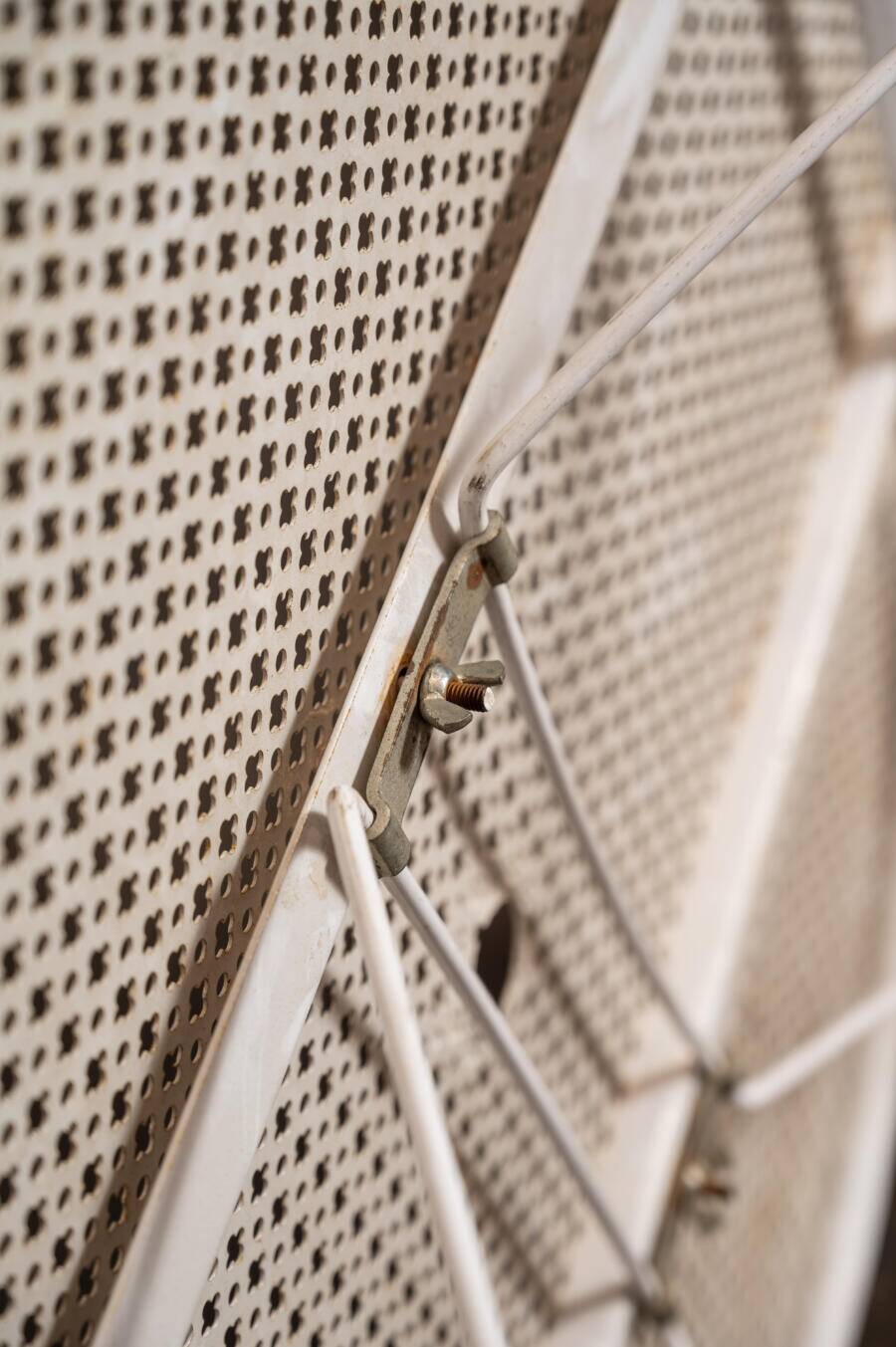 Perforated metal garden table