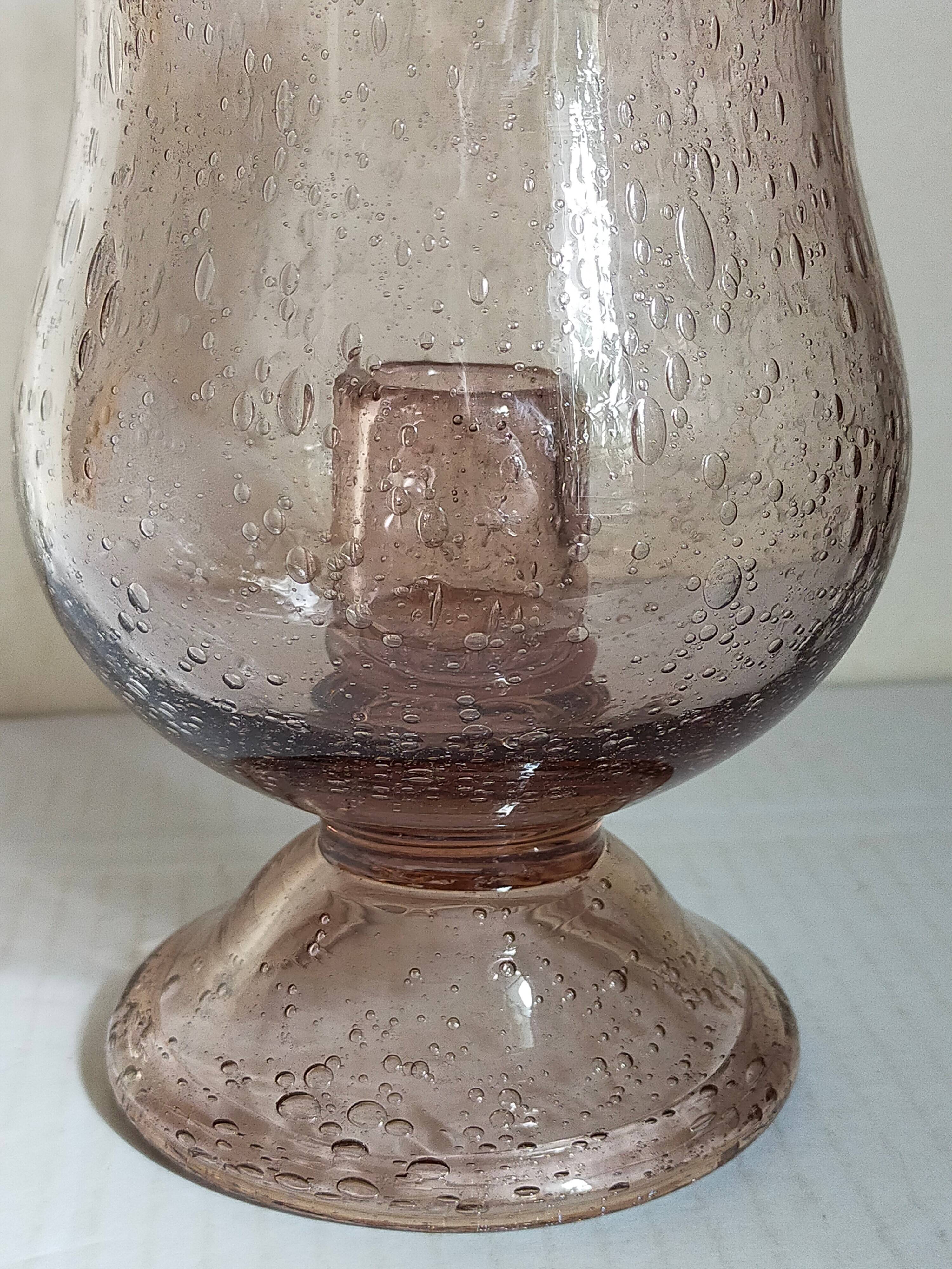 Vintage Biot blown glass tealight holder