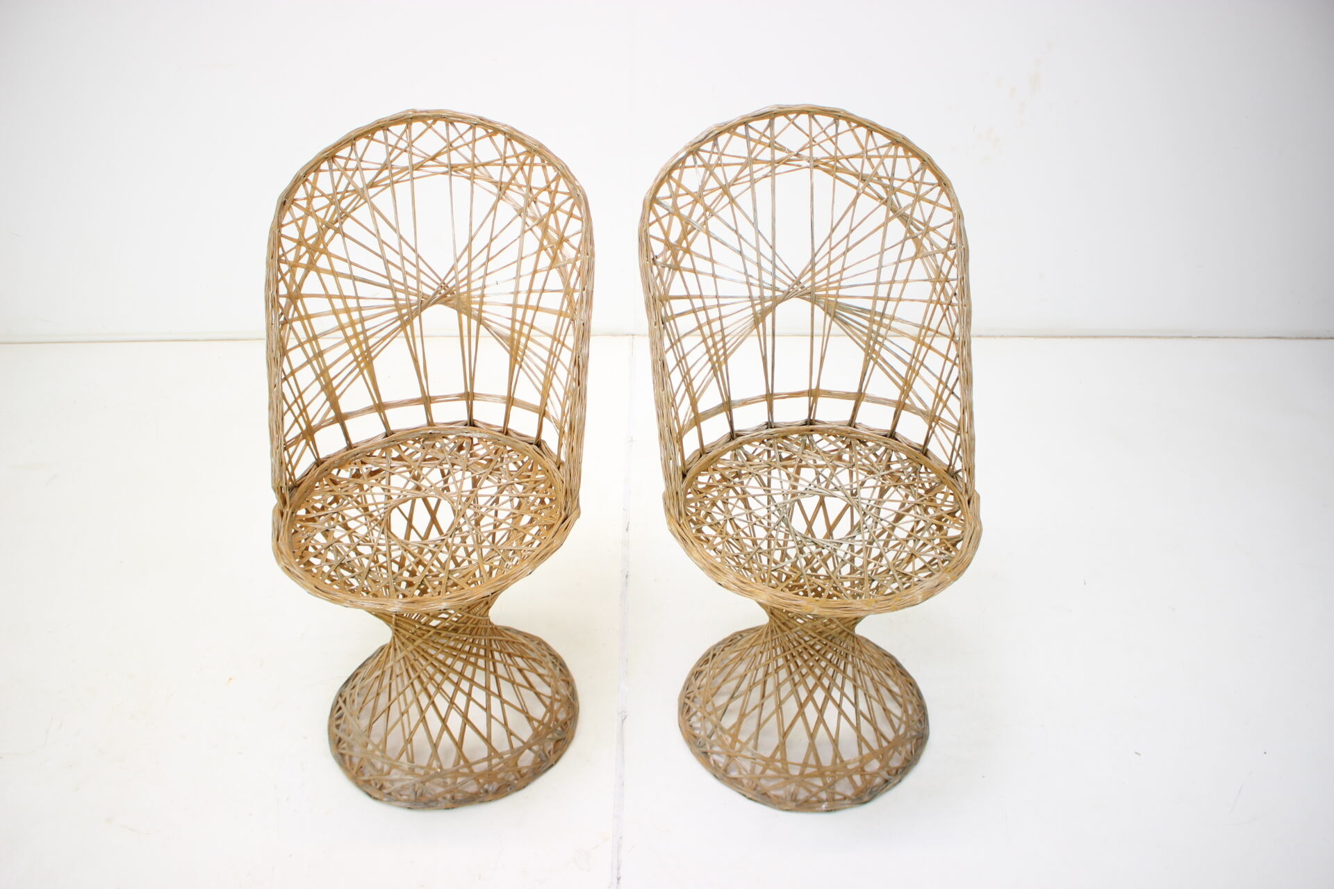 Pair of Chairs, Patio Russell Woodard Wicker Effect, 1960s