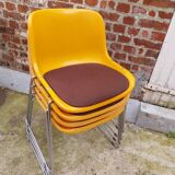 Paire de chaises traineaux Orange