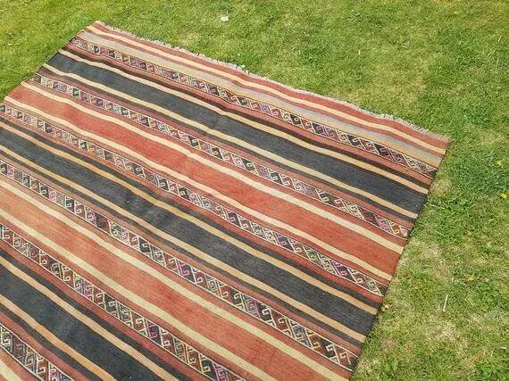 Vintage Turkish kilim handwoven 174x334 cm