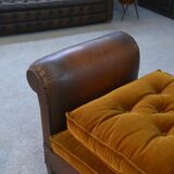 Studded leather bench circa 1920