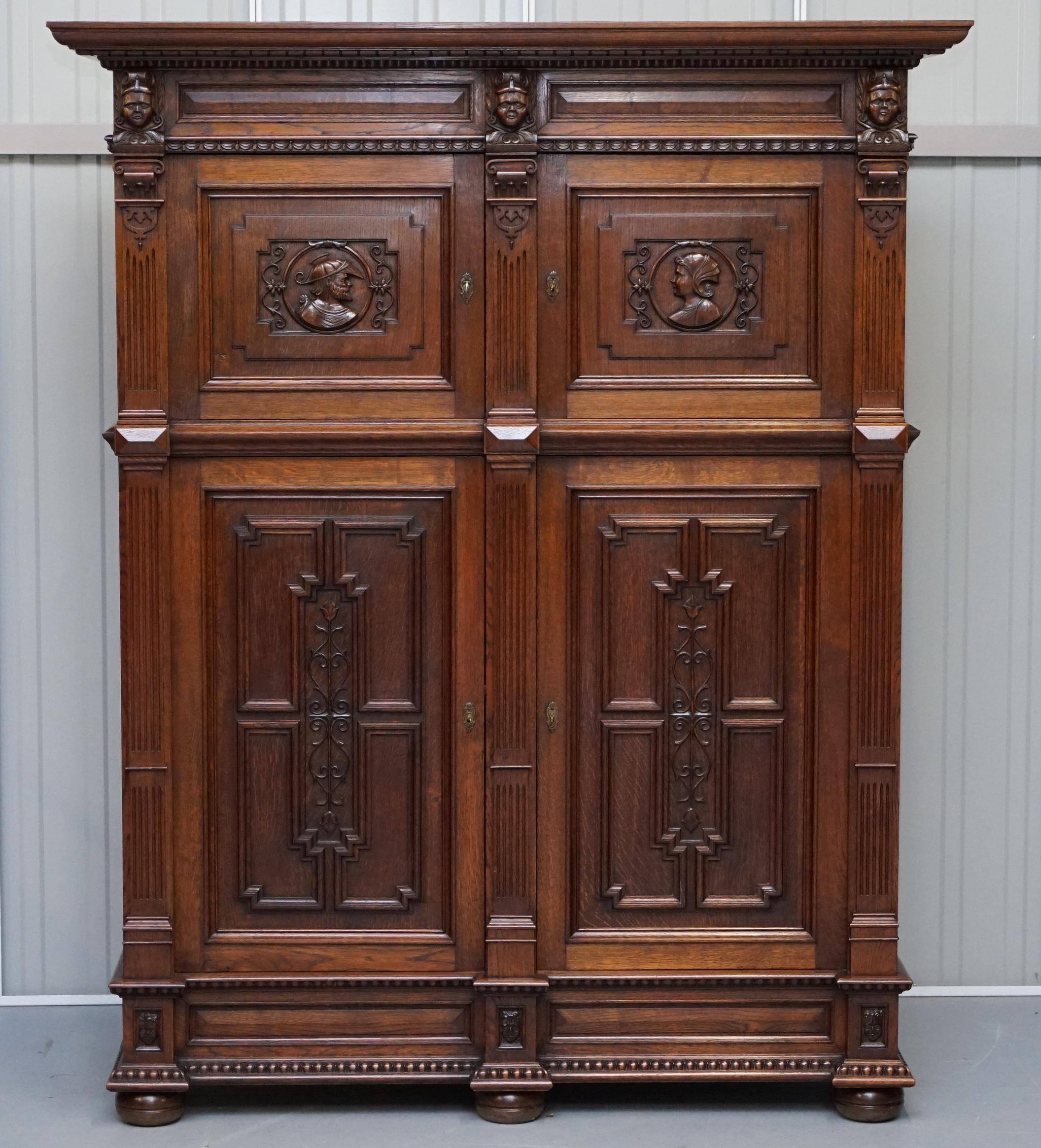 Hand-carved Dutch armoire from the 1940s.