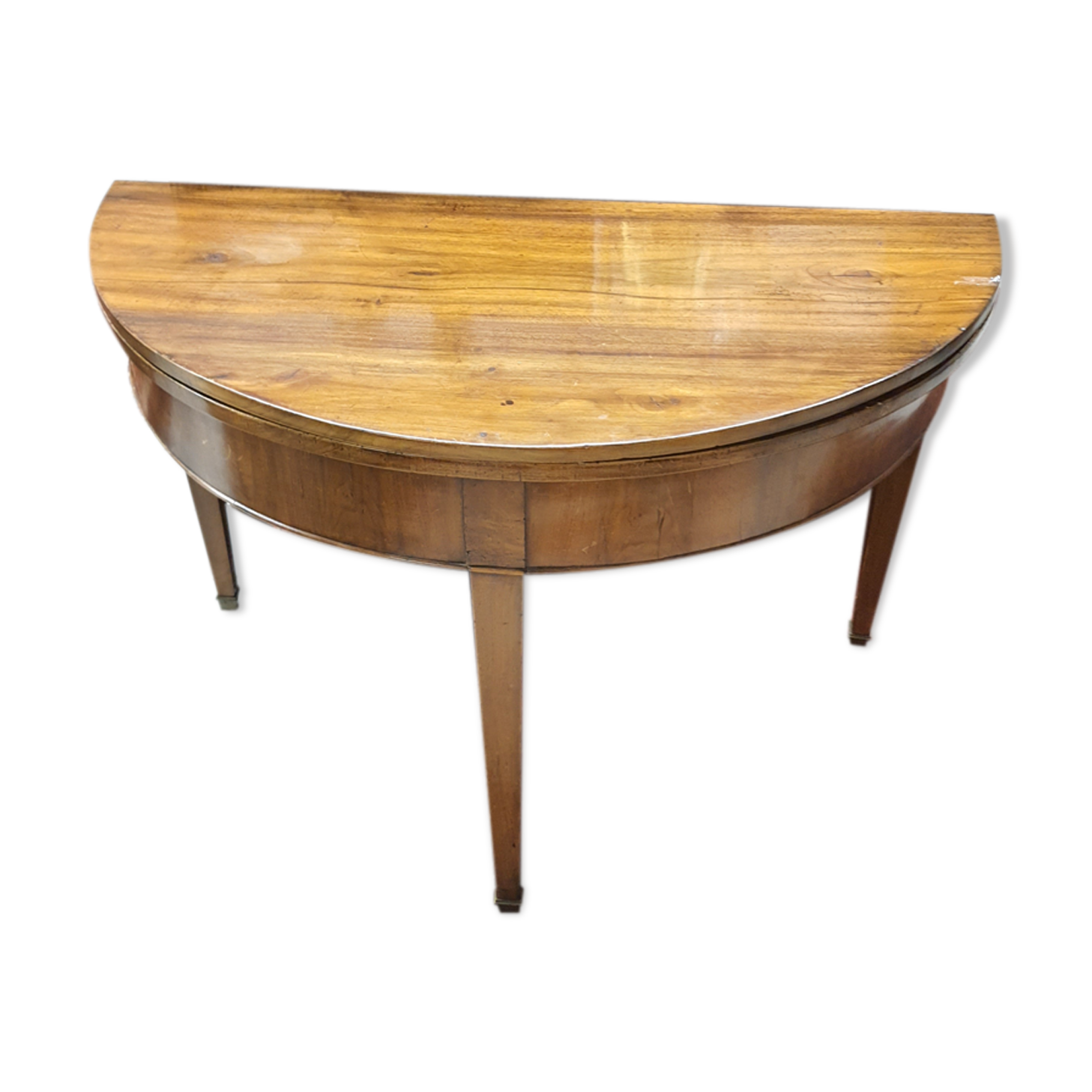 Walnut half moon table