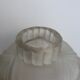 White frosted glass Art Deco vase with geometric patterns