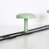Metal, green and black, vintage wall coat holder