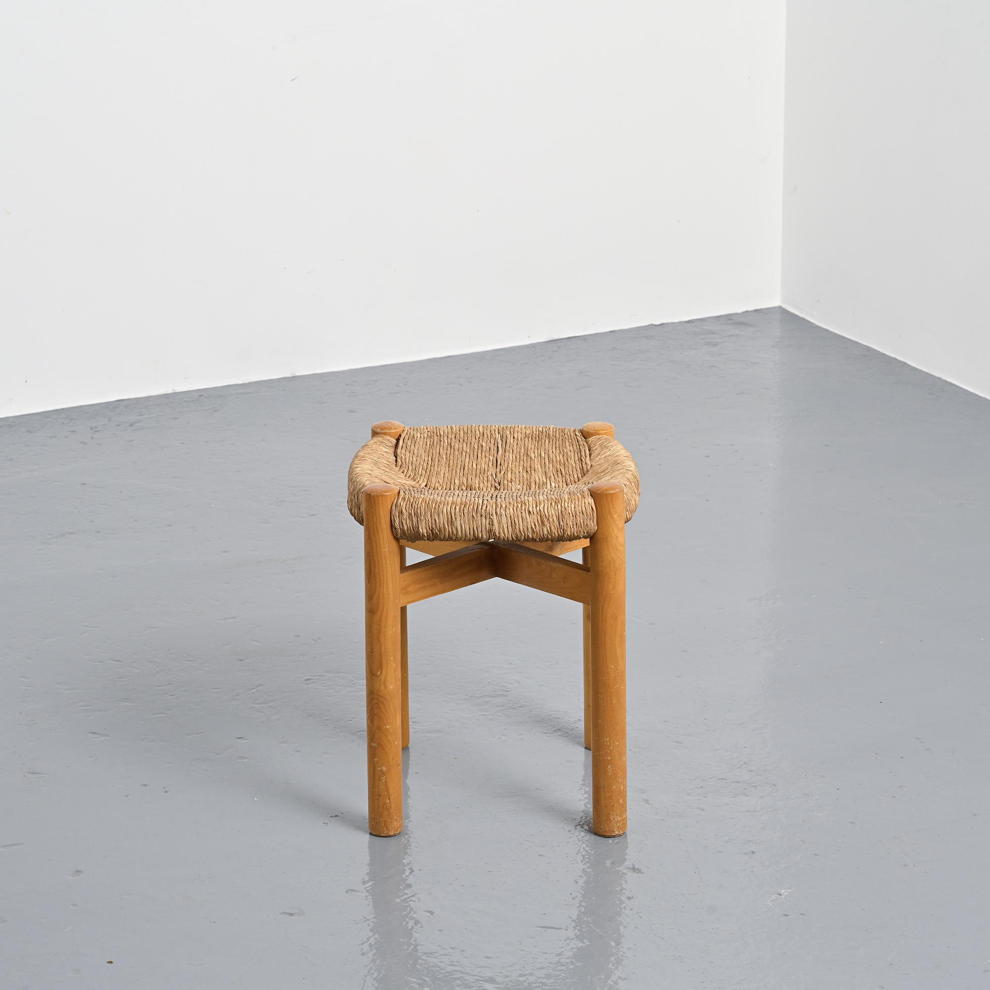 Early Méribel stool by Charlotte Perriand, circa 1955