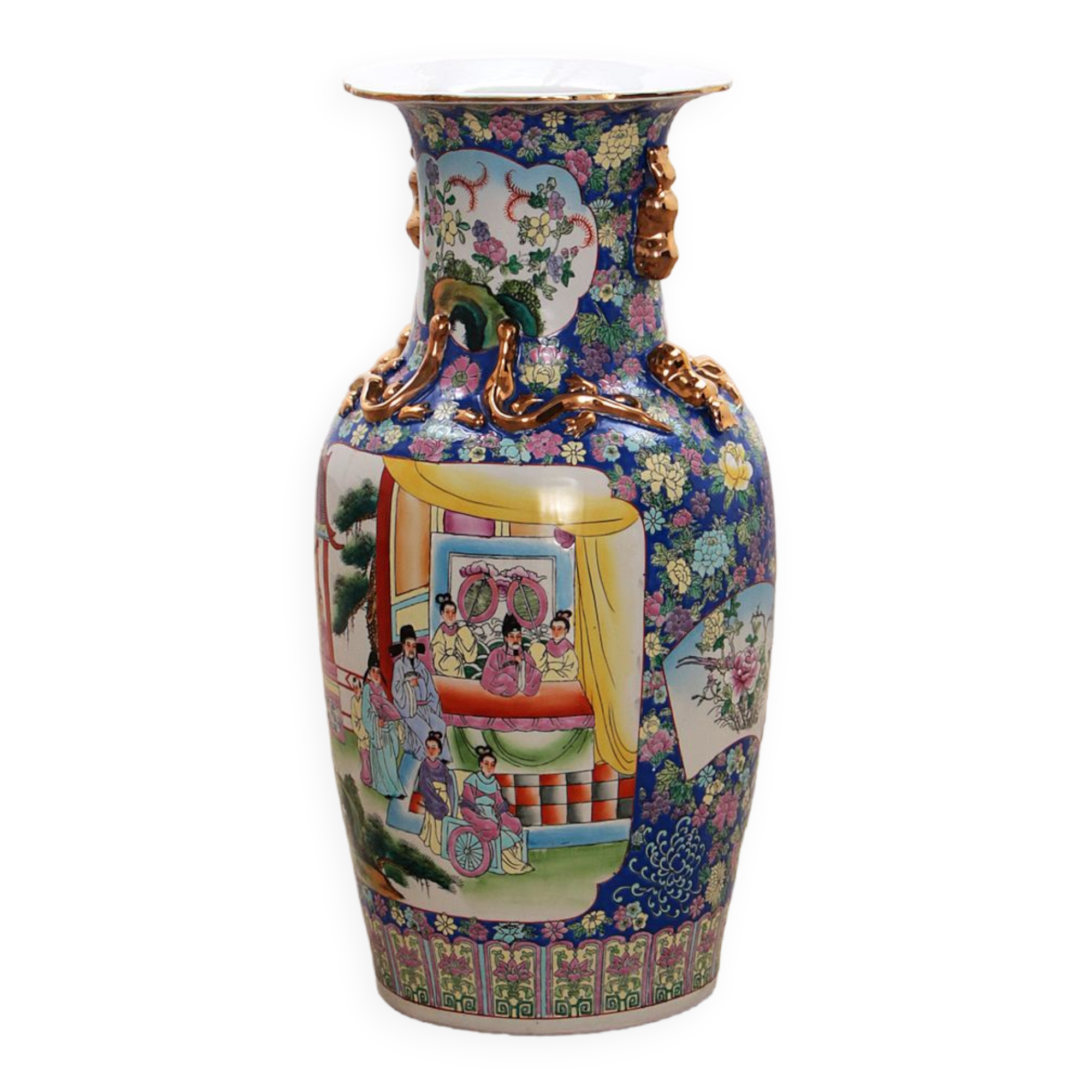 Old Chinese Ceramic Hand Painted Vase, 1920