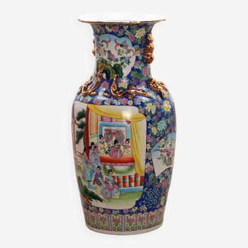 Old Chinese Ceramic Hand Painted Vase, 1920