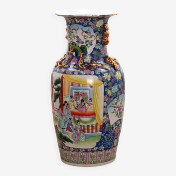 Vieux vase chinois peint à la main, 1920