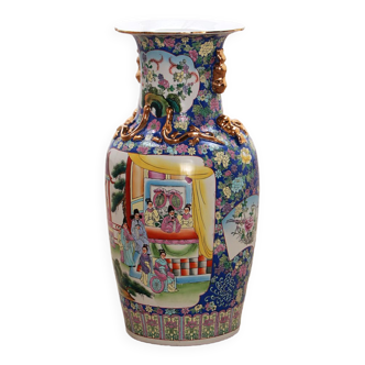 Vieux vase chinois peint à la main, 1920