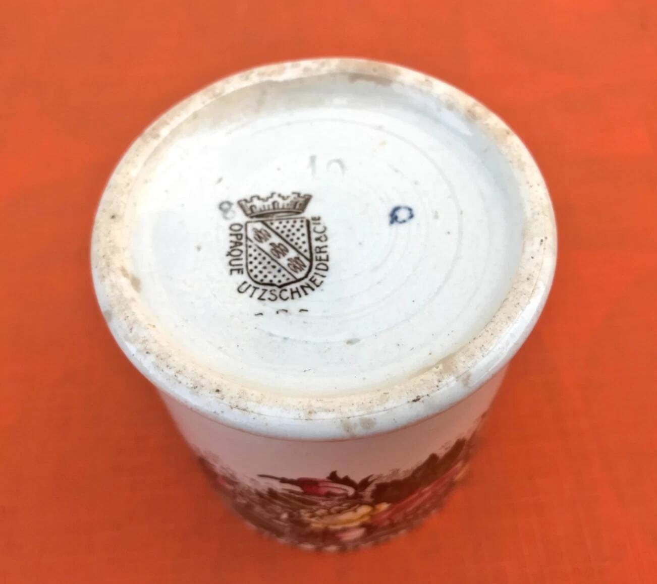 Antique Opaque Earthenware Coffee Cup Utzschneider & Cie Sarreguemines