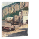 Village in the cliffs, oil on canvas signed E. Bello