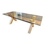 Rectangular dining table with glass top from Roche Bobois.