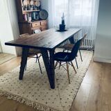 Berber carpet Beni Ouarain with black polka dots and relief 160x260