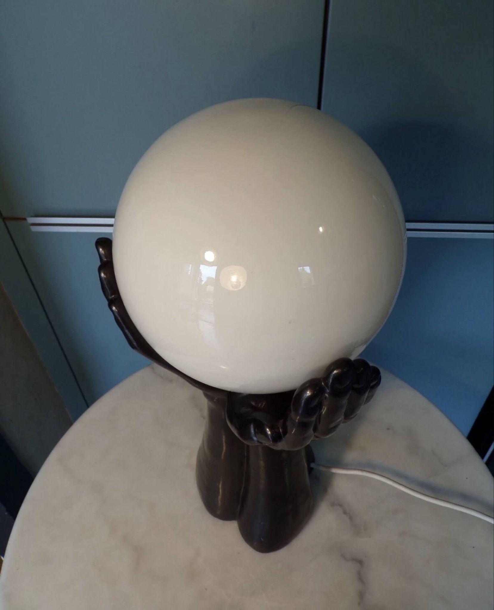 1950s ceramic three-hand lamp