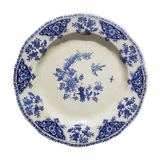Plate Gien Earthen Floral Patterns and Bird