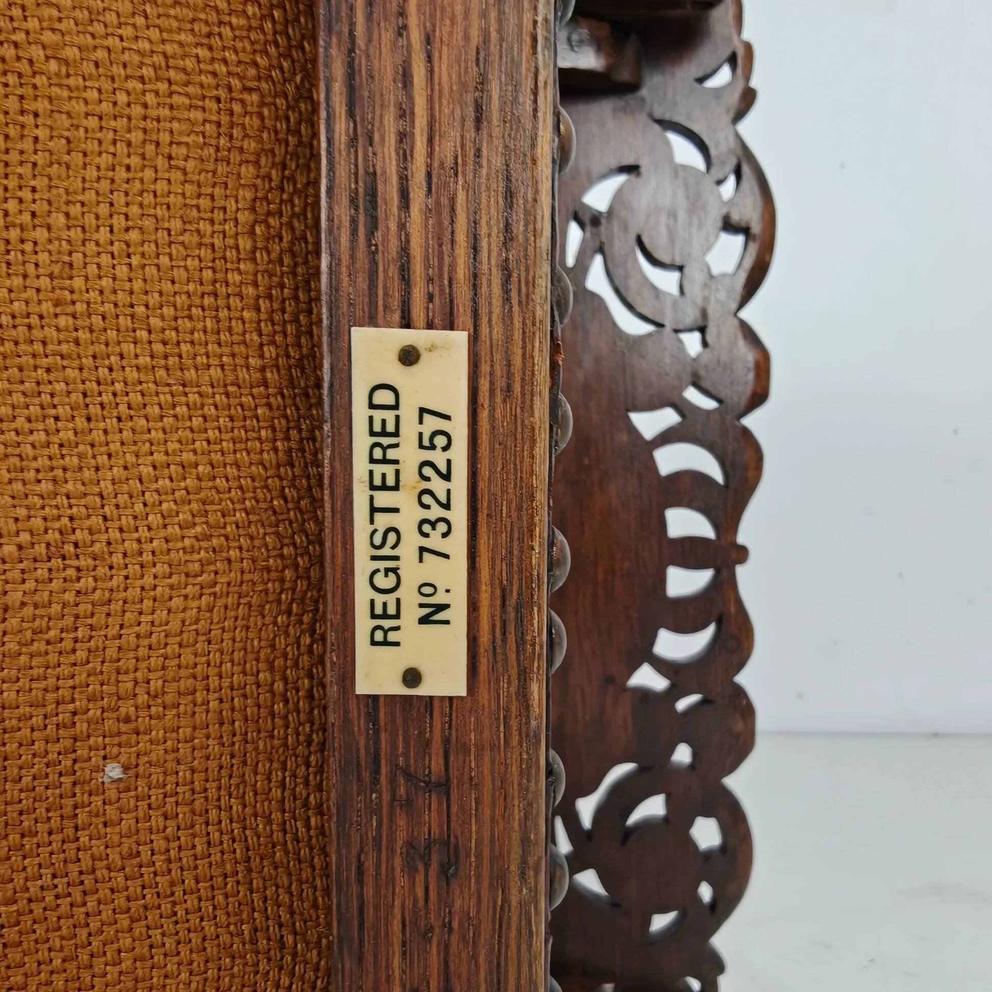 Pair of English antique Jacobean monk armchairs / tables by F. Parker & Sons Ltd