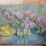 Pretty bouquet of flowers signed a.humblot