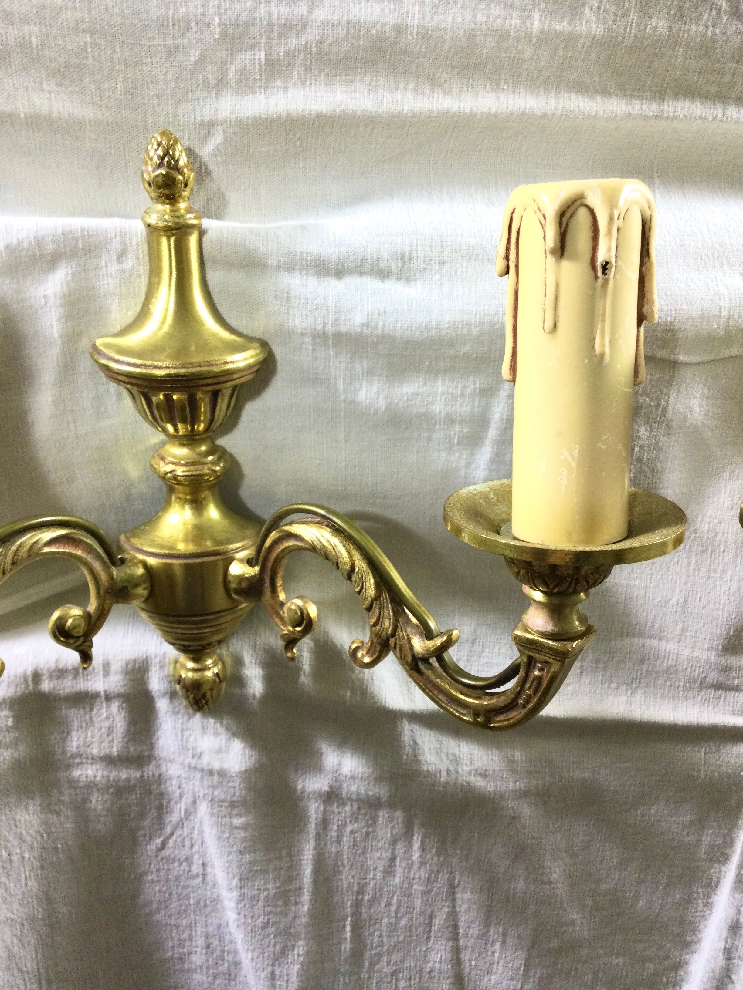 Pair of sconces 2 lights louis XVI style
