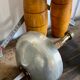 Old fencing mask set and its foil