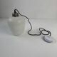 Pair of antique xl vintage curved suspension lights