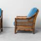 Pair of vintage armchairs in bamboo and Vienna straw 1960s modernism