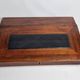 Écritoire de voyage antique du XIXe siècle en cuir et bois, 45 cm