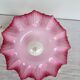 Suspension, abat-jour en verre rose