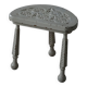 Tripod wooden stool with carved details, early 20th century Danish, 1930s.