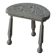 Tripod wooden stool with carved details, early 20th century Danish, 1930s.