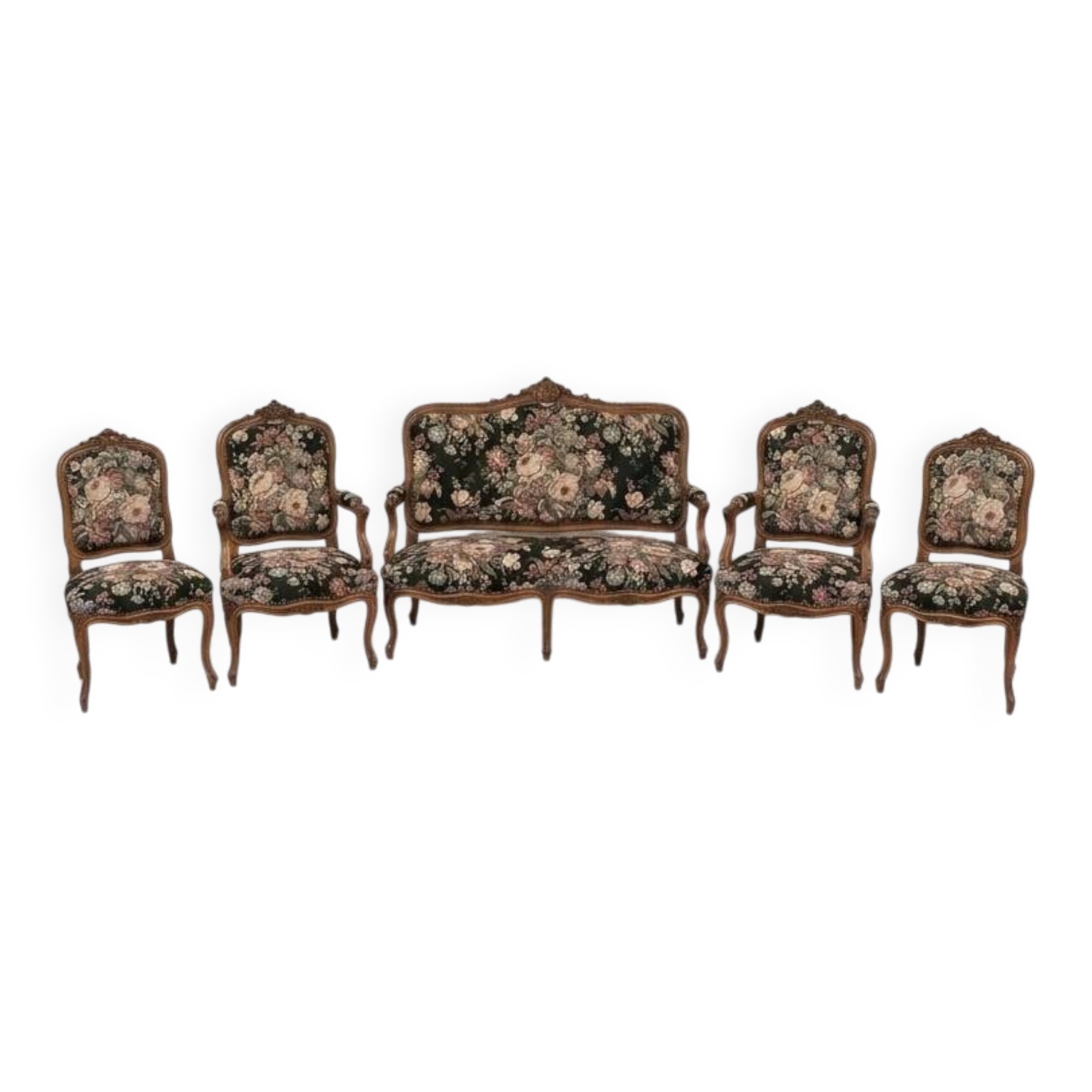 Sofa set with Napoleon III chairs.