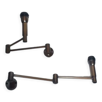 Pair of articulated wall lamps christian liaigre for manufactor