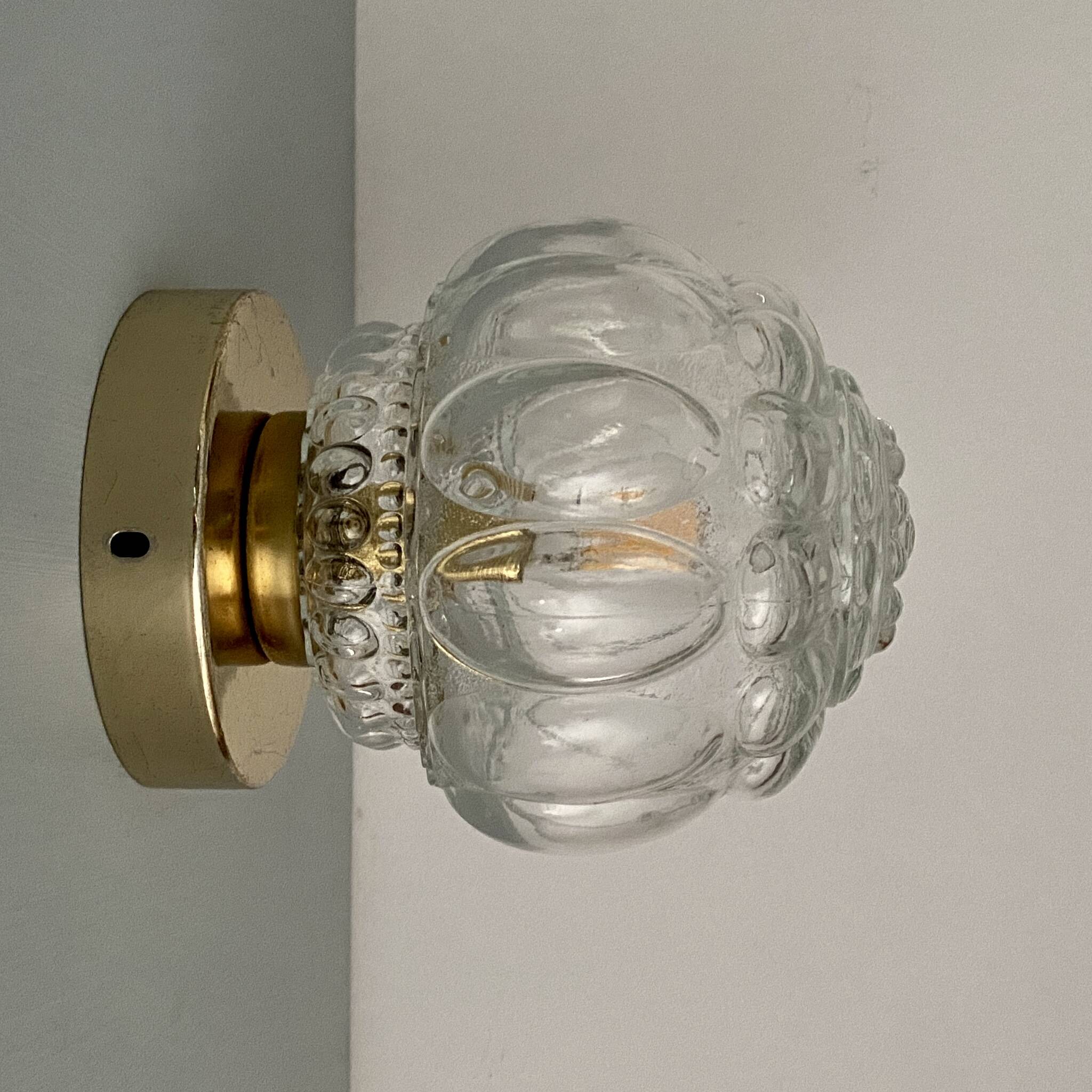 Vintage glass globe wall or ceiling light