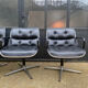 Ensemble de 4 fauteuils "executive chair" par Charles Pollock, 1ère édition Knoll, vintage 1970