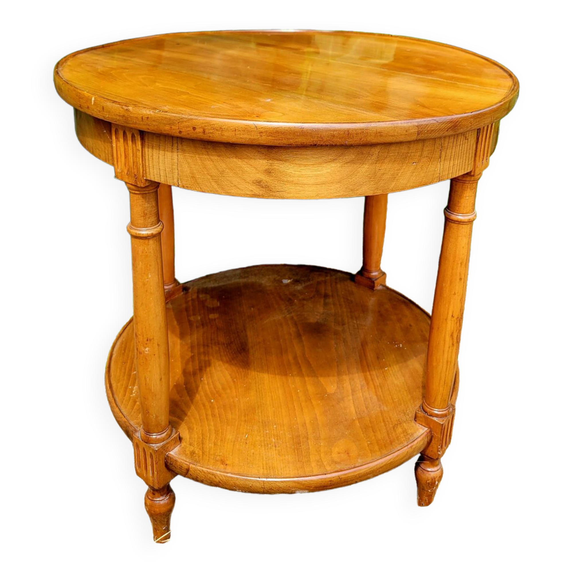 Small round wooden table