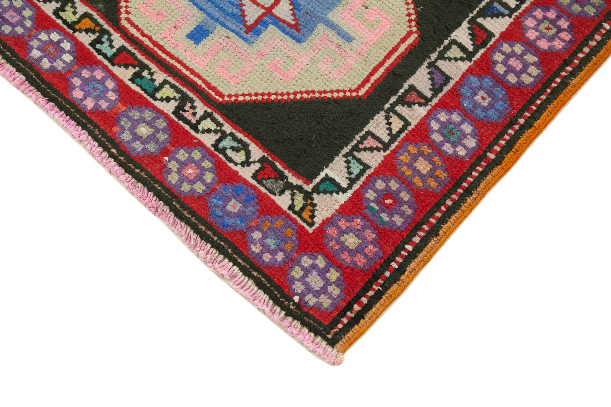 Handwoven anatolian multicolor runner rug 87 cm x 330 cm